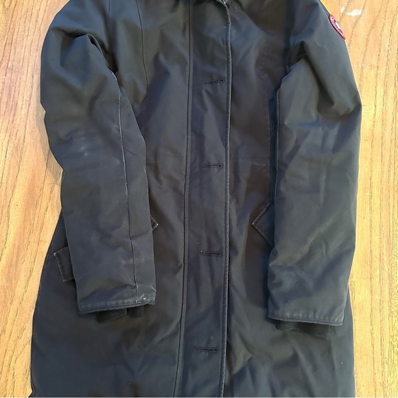 Canada Goose Rossclair Parka Heritage Women’s Sz Small Black Coat Fur Hood Trim - Picture 14 of 16
